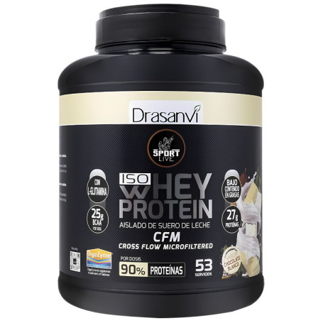 WHEY PROTEIN AISLADO CHOCO BLANCO 1,6KG SPORT LIVE DRASANVI