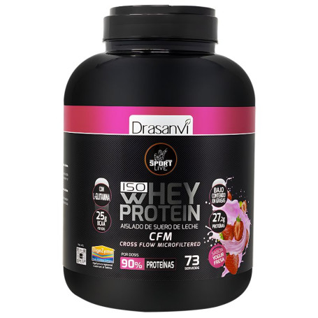 WHEY PROTEIN AISLADO YOGUR FRESA 2,2KG SPORT LIVE DRASANVI