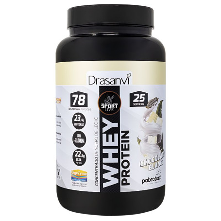 WHEY PROTEIN CONCENTRADA CHOCO BLANCO 750G SPORT LIVE DRASANVI