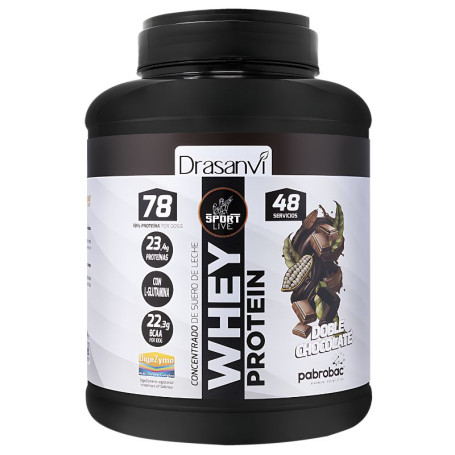 WHEY PROTEIN CONCENTRADA DOBLE CHOCO. 1,45KG SPORT LIVE DRASANVI