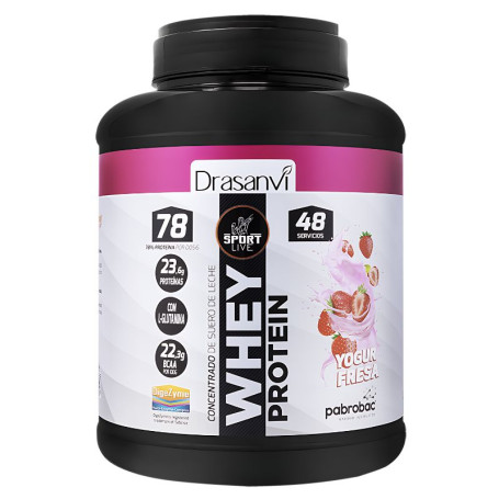 WHEY PROTEIN CONCENTRADA YOGUR FRESA 1,45KG SPORT LIVE DRASANVI