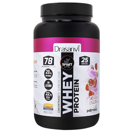 WHEY PROTEIN CONCENTRADA YOGUR FRESA 750G SPORT LIVE DRASANVI