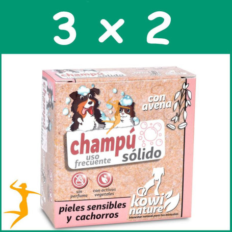 Pack 3x2 Kowi Champú Sólido Pieles Sensibles, 70 gr KOWI NATURE