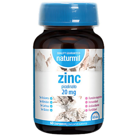 ZINC PICOLINATO 20MG 60 COMPRIMIDOS NATURMIL