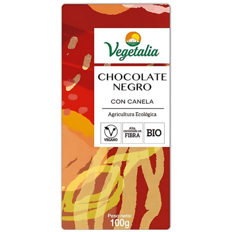 CHOCOLATE NEGRO CON CANELA BIO 100GR VEGETALIA