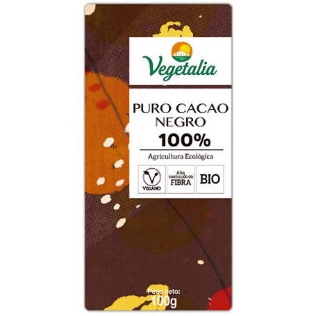 CHOCOLATE PURO CACAO 100% BIO 100GR VEGETALIA