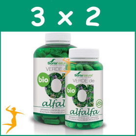 Pack 3x2 VERDE DE ALFALFA BIO 240 CÁPSULAS SORIA NATURAL