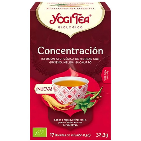 INFUSIÓN CONCENTRACIÓN BIO 17 BOLSITAS YOGI TEA