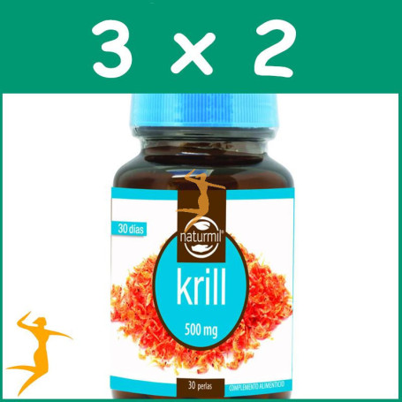 Pack 3x2 KRILL NKO 500Mg. 30 PERLAS NATURMIL