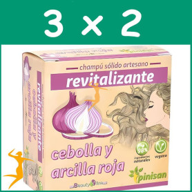 Pack 3x2 CHAMPU SOLIDO REVITALIZANTE CEBOLLA Y ARCILLA ROJA PINISAN