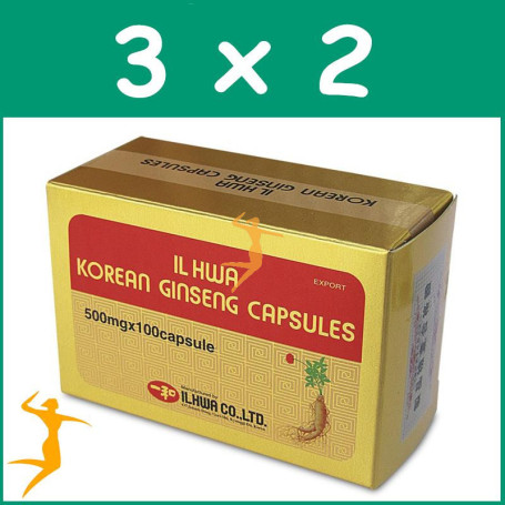 Pack 3x2 GINSENG 100 CÁPSULAS IL HWA