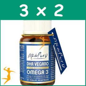 Pack 3x2 ESTADO PURO DHA VEGANO OMEGA 3 30 PERLAS VEGETALES ESTADO PURO - TONGIL