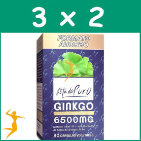 Pack 3x2 ESTADO PURO GINGKO 6.500 MG 80 CAPS ESTADO PURO - TONGIL