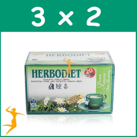 PACK 3x2 HERBODIET SUAVE RESPIRAR 20 FILTROS NOVA DIET