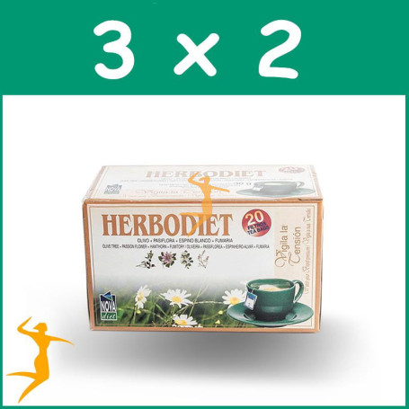 PACK 3x2 HERBODIET VIGILA LA TENSION 20 FILTROS NOVA DIET