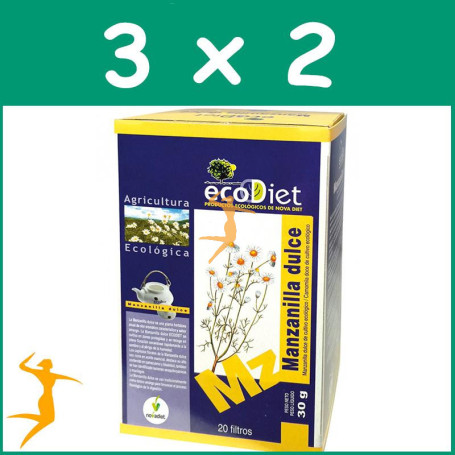 PACK 3x2 ECODIET MANZANILLA 20 FILTROS BIO NOVA DIET