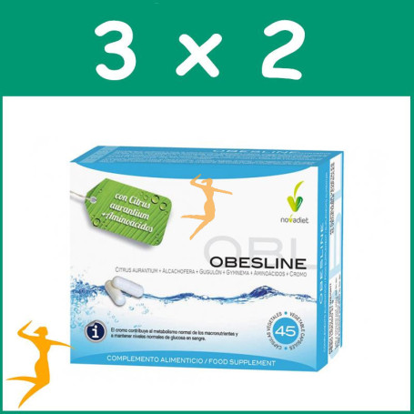 PACK 3x2 OBESLINE 45 CÁPSULAS NOVA DIET