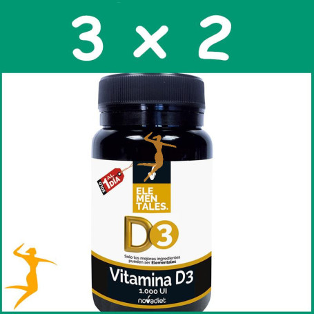 PACK 3x2 VITAMINA D3 1000 UI 120 COMPRIMIDOS NOVADIET