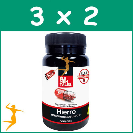 PACK 3x2 HIERRO MICROENCAPSULADO 60 CÁPSULAS NOVA DIET