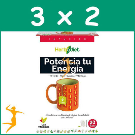 PACK 3x2 HERBODIET POTENCIA TU ENERGIA 20 FILTROS NOVA DIET