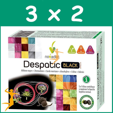 PACK 3x2 DESPATIC BLACK 60 CÁPSULAS VEGETALES NOVA DIET