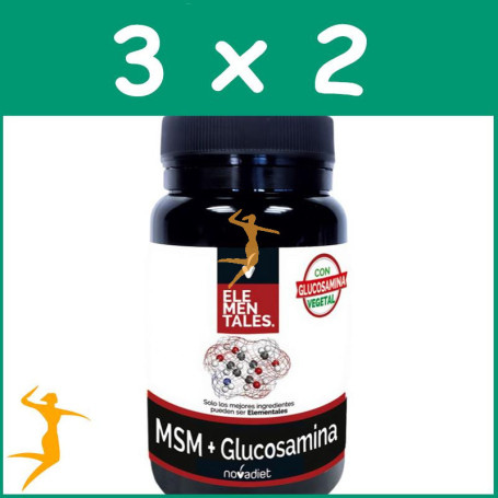 PACK 3x2 MSM + GLUCOSAMINA 40 CÁPSULAS VEGETALES NOVA DIET