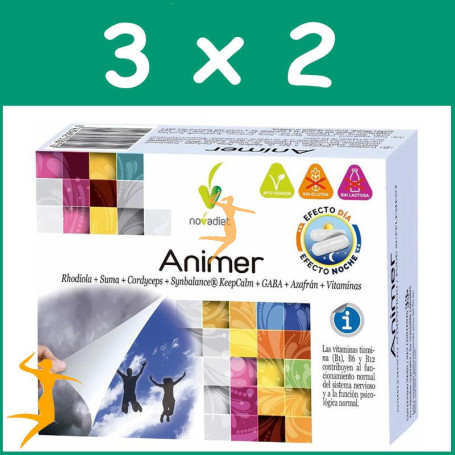 PACK 3x2 ANIMER 60 CÁPSULAS VEGETALES NOVA DIET