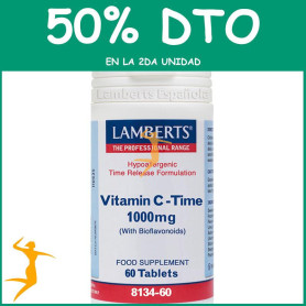 VITAMINA C 1000Mg. CON BIOFLAVONOIDES 60 TABLETAS LAMBERTS OFERTA 2UD