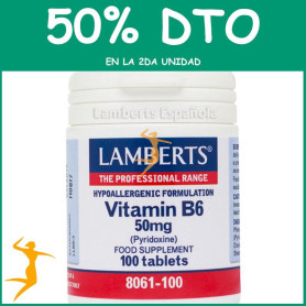 PIRIDOXINA 50Mg. (VITAMINA B6) LAMBERTS OFERTA 2UD