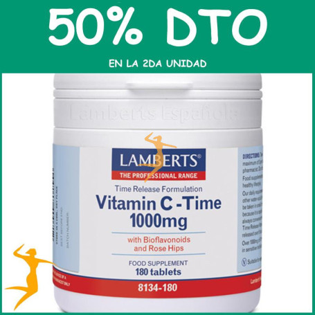 VITAMINA C 1000Mg. 180 LS TABLETAS LAMBERTS OFERTA 2UD