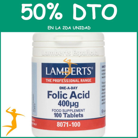 ÁCIDO FÓLICO 400µg. LAMBERTS OFERTA 2UD