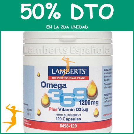 OMEGA 3, 6, 9 MÁS VITAMINA D3 LAMBERTS OFERTA 2UD