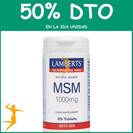 MSM (METILSULFONILMETANO) 1.000Mg. 120 TABLETAS LAMBERTS OFERTA 2UD