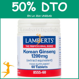 GINSENG KOREANO 60 TABLETAS LAMBERTS OFERTA 2UD