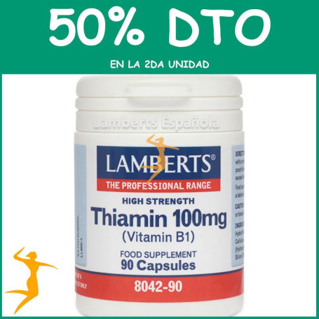 TIAMINA 100Mg. (VITAMINA B1) LAMBERTS OFERTA 2UD