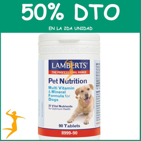 PET NUTRITION (MULTIVIT. Y MINERALES PARA PERROS) 90 TABLETAS LAMBERTS OFERTA 2UD