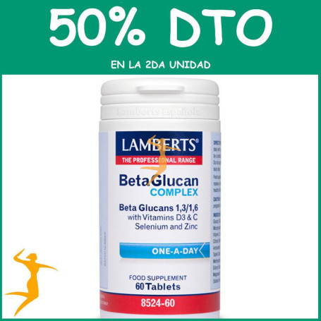 BETA GLUCAN COMPLEX 60 TABLETAS LAMBERTS OFERTA 2UD