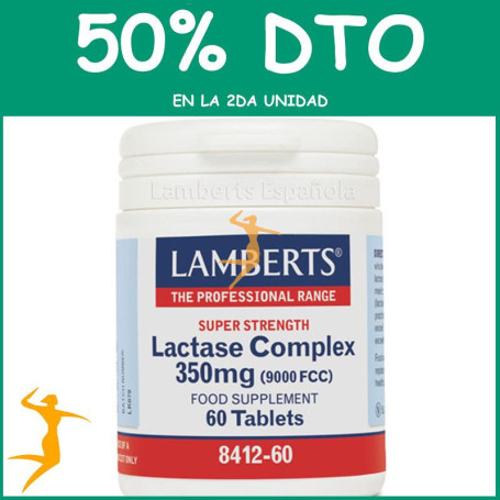 LACTASE COMPLEX 350Mg. (9.000 FCC) 60 TABLETAS LAMBERTS OFERTA 2UD