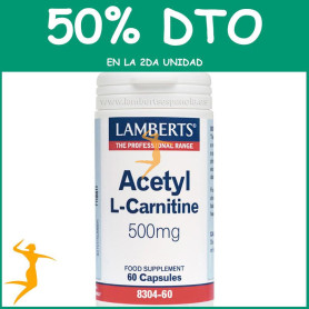 L-ACETIL CARNITINA 60 CÁPSULAS LAMBERTS OFERTA 2UD