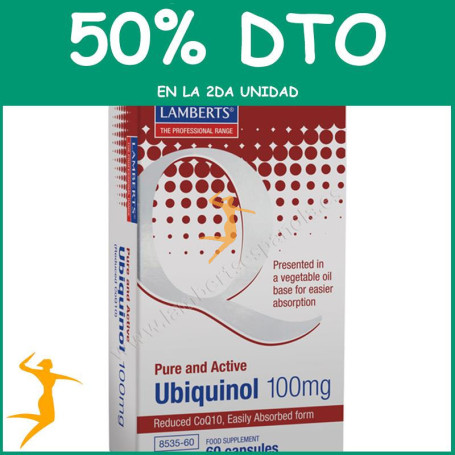 UBIQUINOL 100Mg. 60 CÁPSULAS LAMBERTS OFERTA 2UD