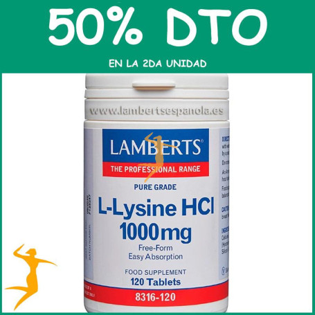 L-LISINA 120 TABLETAS LAMBERTS OFERTA 2UD