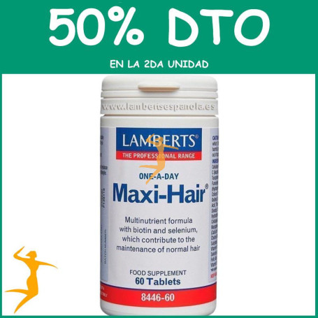 MAXI HAIR 60 CAPSULAS LAMBERTS OFERTA 2UD