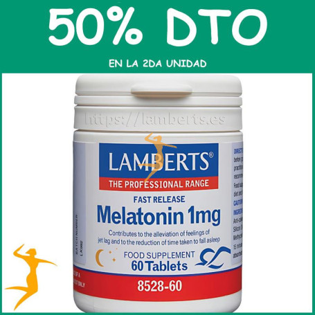 MELATONINA 1 MG 60 COMPRIMIDOS LAMBERTS OFERTA 2UD