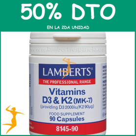 VITAMINAS D3 2000UI Y K2 90MCG 90 CÁPSULAS LAMBERTS OFERTA 2UD