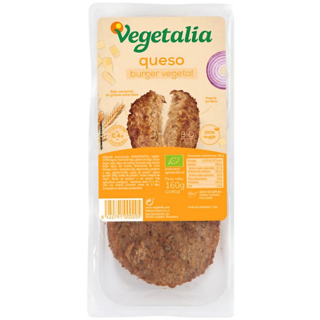 VEGEBURGUER SEITÁN Y QUESO BIO 160GR VEGETALIA