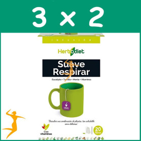 PACK 3x2 HERBODIET SUAVE RESPIRAR 20 FILTROS NOVA DIET