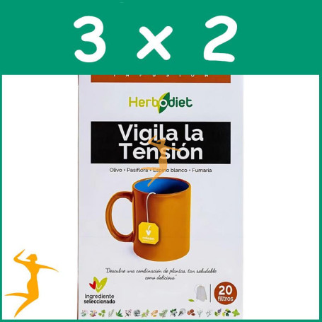 PACK 3x2 HERBODIET VIGILA LA TENSION 20 FILTROS NOVA DIET