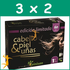 Pack 3x2 CABELLO, PIEL Y UÑAS 60 CÁPSULAS (EDICIÓN LIMITADA) PINISAN