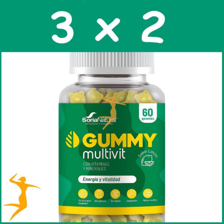 Pack 3x2 MULTIVIT 60 GOMINOLAS SORIA NATURAL