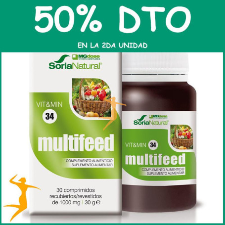 MULTIFEED VITAMINAS + ENZIMAS 30 COMPRIMIDOS MGDOSE OFERTA 2 UD